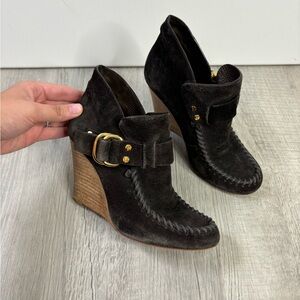 Tory Burch Belen Suede Brown Mocassin boots size 6
